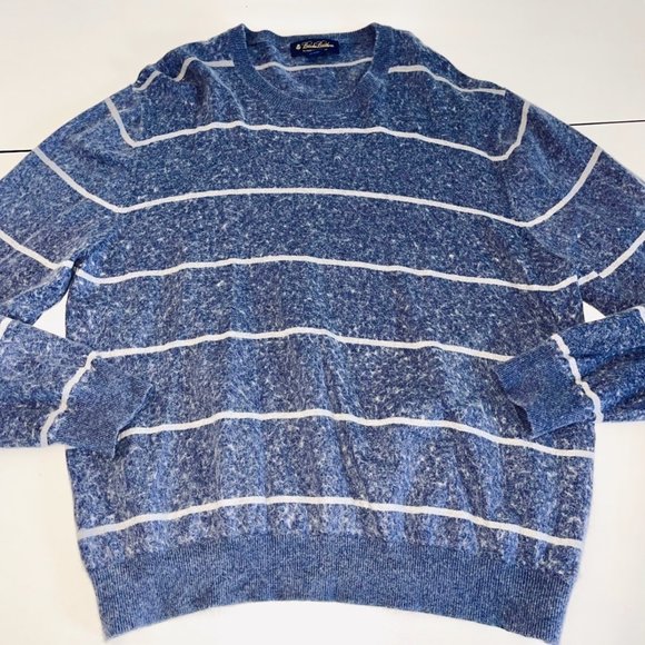Brooks Brothers Blue & Grey Striped Sweater L - Picture 1 of 1